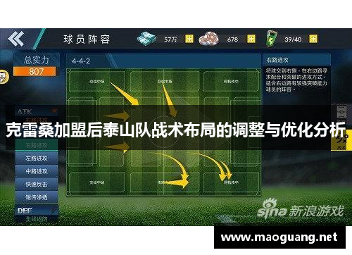 克雷桑加盟后泰山队战术布局的调整与优化分析